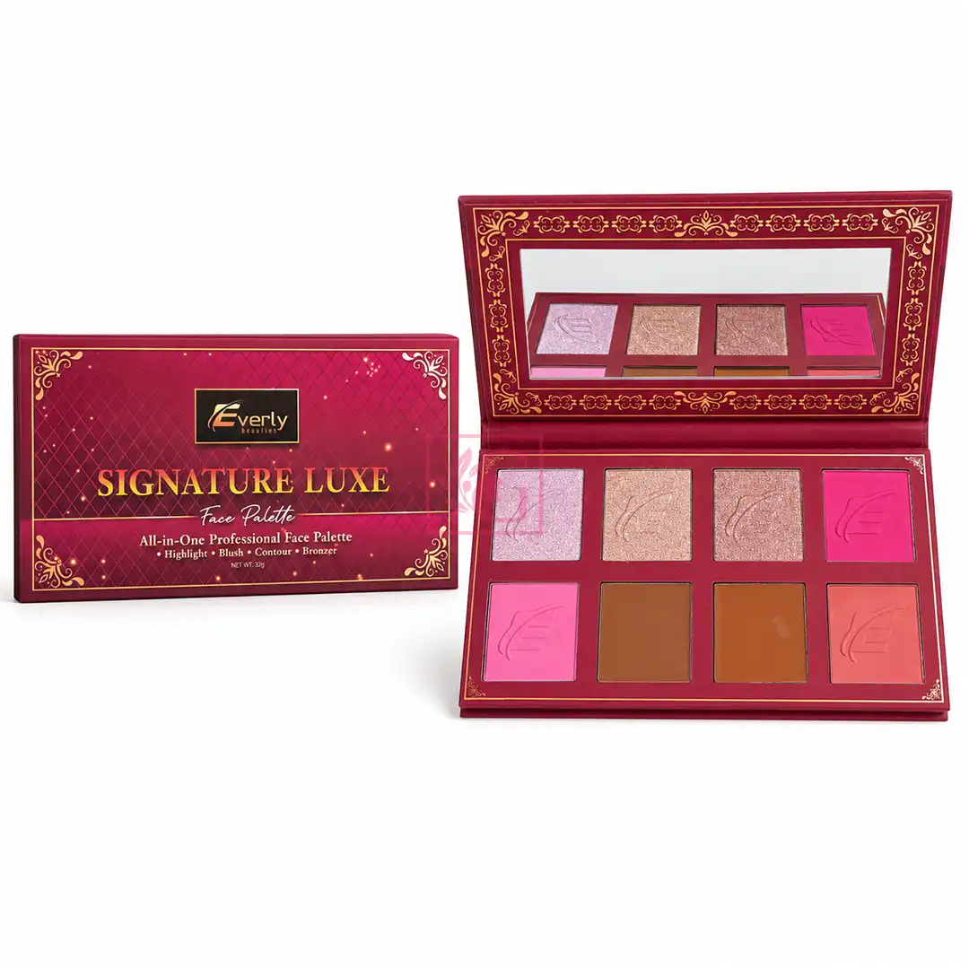 Everly Beauties Signature Luxe Face Palette – Blush, Highlighter, Contour & Bronzer