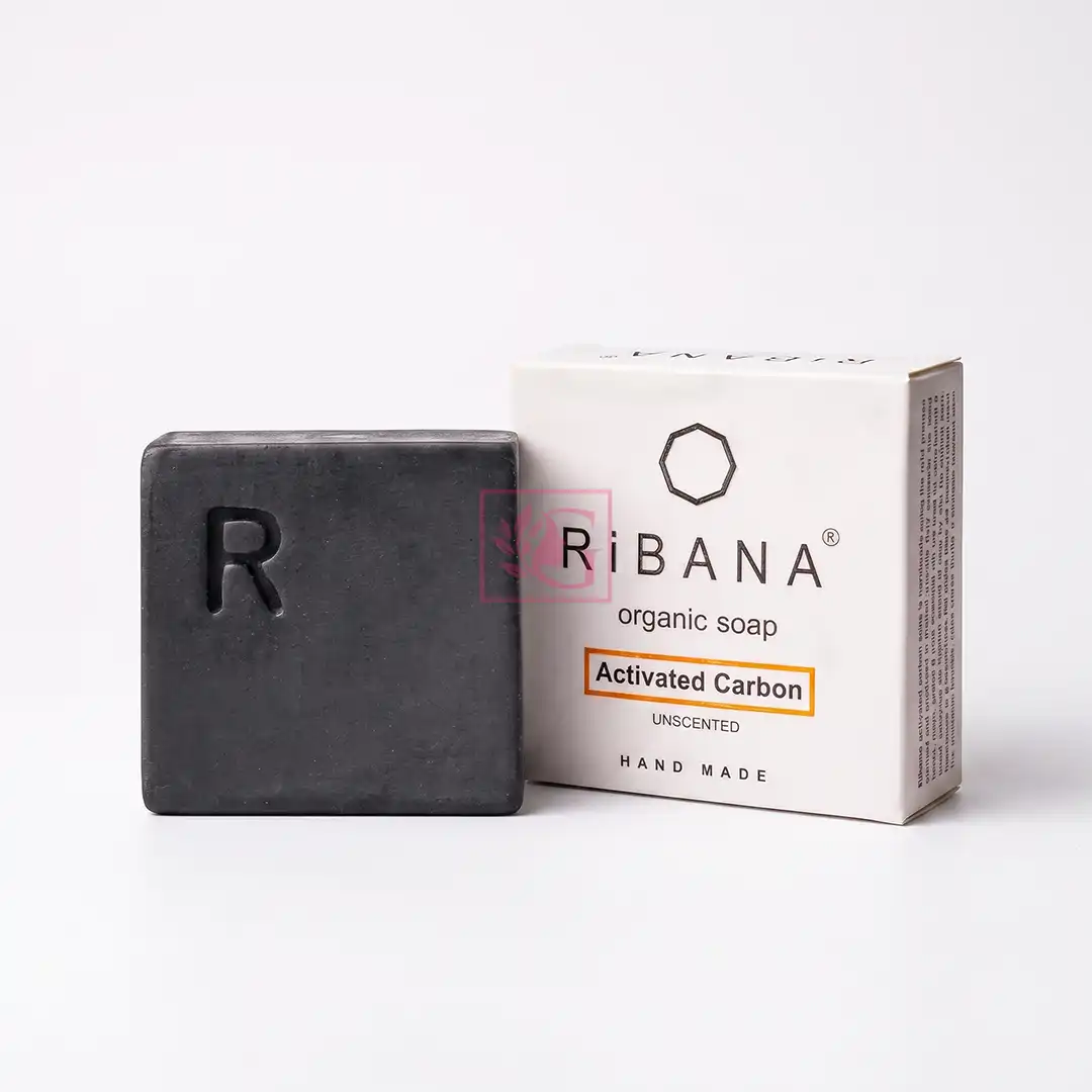 RiBANA Activated Carbon Deep Pore Cleansing Soap for Oily & Acne-Prone Skin – 95gm
